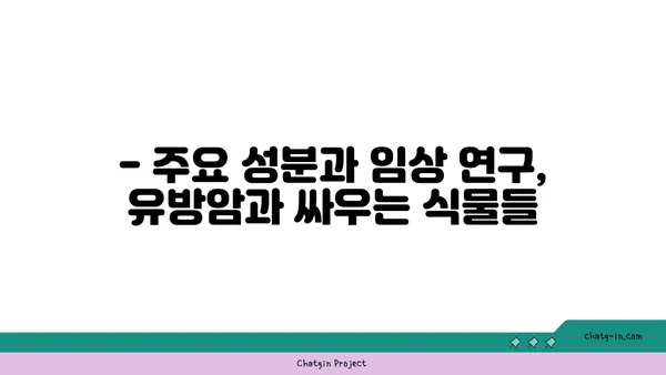 말기 유방암 극복을 위한 식물의 항암 효능| 주요 성분과 연구 결과 | 유방암 치료, 천연 항암제, 식물 추출물, 임상 연구