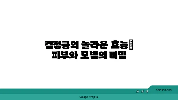 검정콩의 과학적 경이| 건강한 피부와 두발을 위한 영양 솔루션 | 검정콩 효능, 검정콩 레시피, 피부 미용, 모발 건강