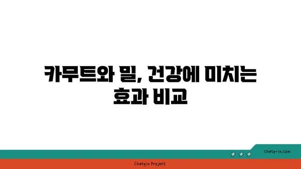 카무트 vs 밀| 건강과 영양, 어떤 차이가 있을까요? | 영양 비교, 건강 효능, 맛 비교, 레시피