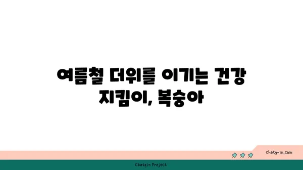 복숭아의 비타민 채식지| 건강한 면역력을 위한 필수 과일 | 복숭아 효능, 면역력 강화, 비타민 C