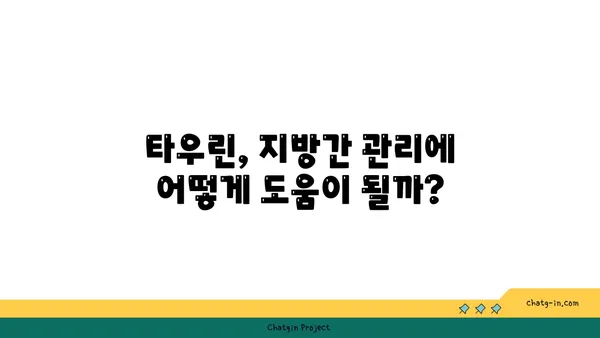 타우린이 지방간 관리에 미치는 영향| 효과적인 활용법과 주의 사항 | 지방간, 간 건강, 타우린, 건강 기능성