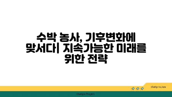 수박 농사의 미래를 위한 지속가능한 생산 전략 | 수박 재배, 친환경 농업, 기후변화, 농업 기술