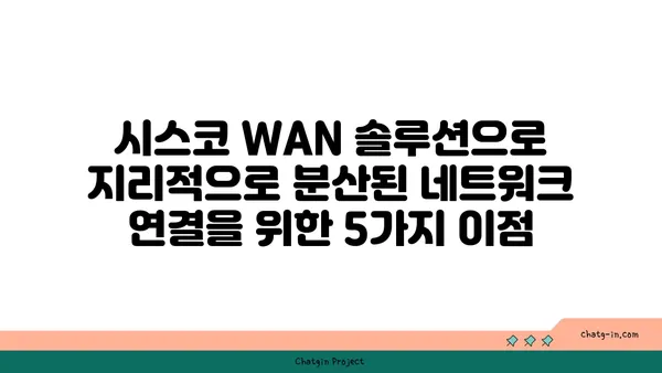 시스코 WAN 솔루션| 지리적으로 분산된 네트워크 연결 | 기업 네트워크, 글로벌 연결, 보안, 성능 향상, 최적화