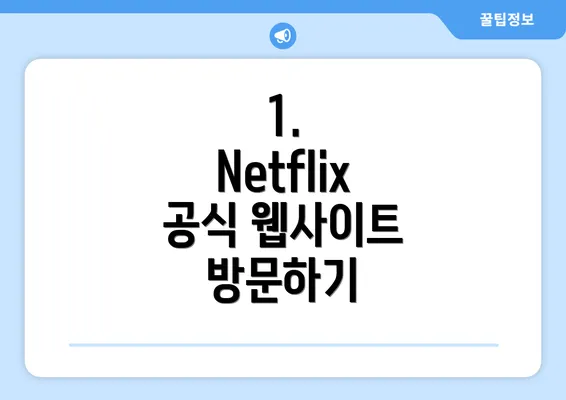 1. Netflix 공식 웹사이트 방문하기