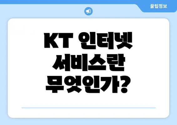 KT 인터넷 서비스란 무엇인가?