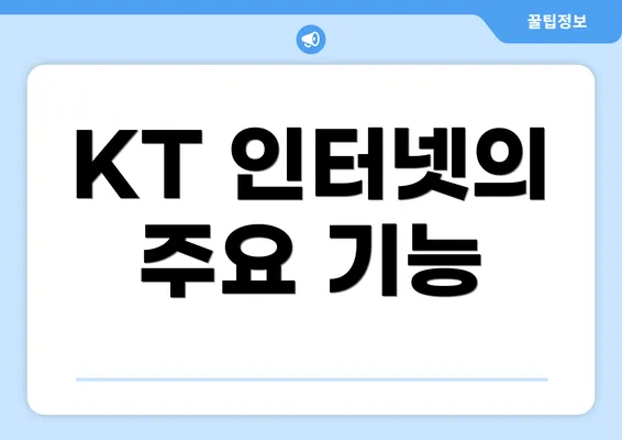 KT 인터넷의 주요 기능