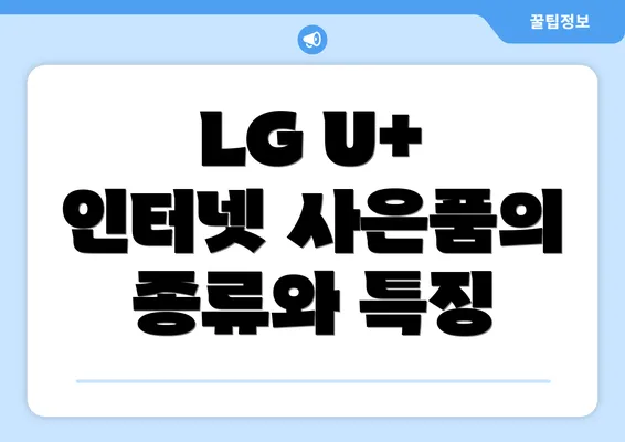 LG U+ 인터넷 사은품의 종류와 특징