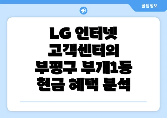 LG 인터넷 고객센터의 부평구 부개1동 현금 혜택 분석