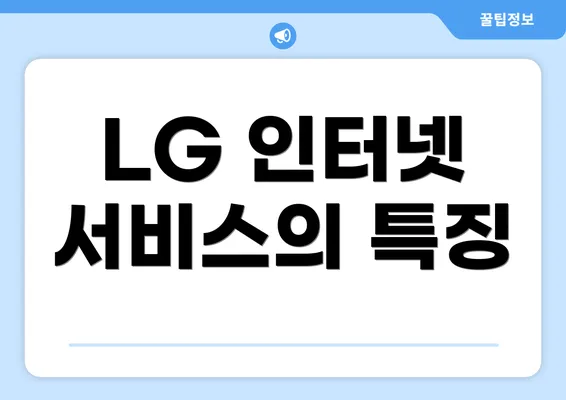 LG 인터넷 서비스의 특징