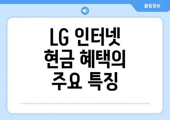 LG 인터넷 현금 혜택의 주요 특징