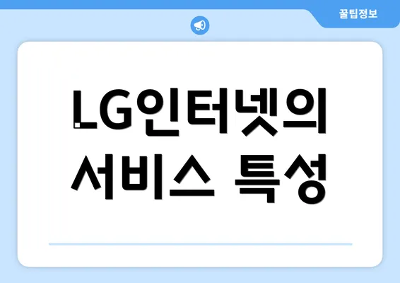 LG인터넷의 서비스 특성