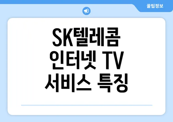 SK텔레콤 인터넷 TV 서비스 특징