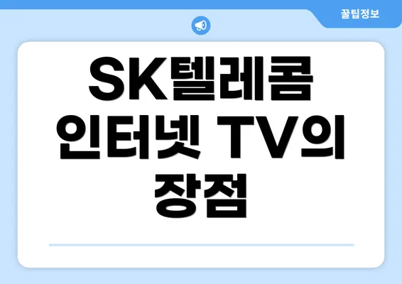 SK텔레콤 인터넷 TV의 장점