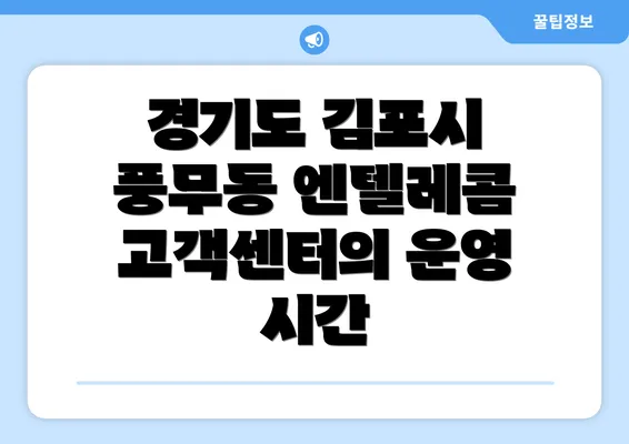 경기도 김포시 풍무동 엔텔레콤 고객센터의 운영 시간