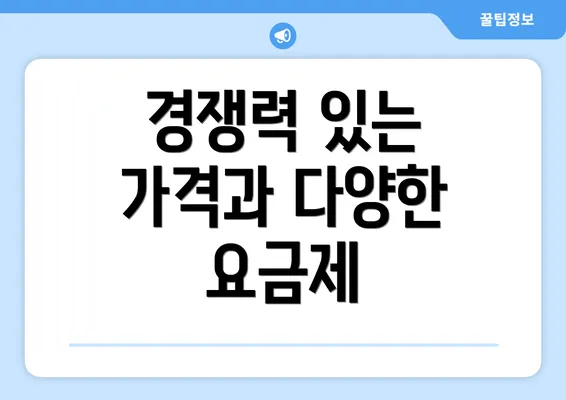 경쟁력 있는 가격과 다양한 요금제