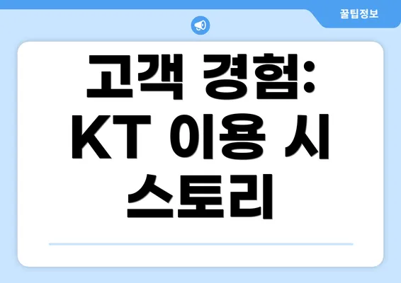 고객 경험: KT 이용 시 스토리