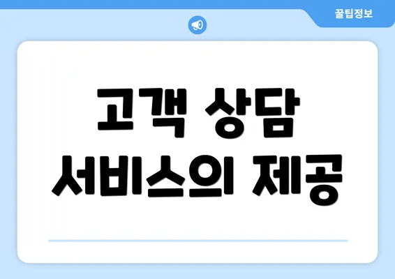 고객 상담 서비스의 제공