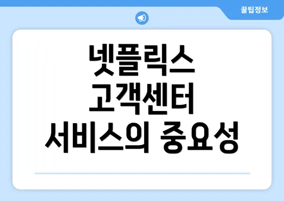 넷플릭스 고객센터 서비스의 중요성