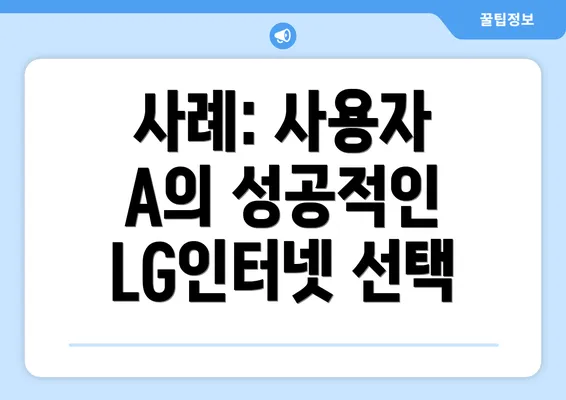 사례: 사용자 A의 성공적인 LG인터넷 선택