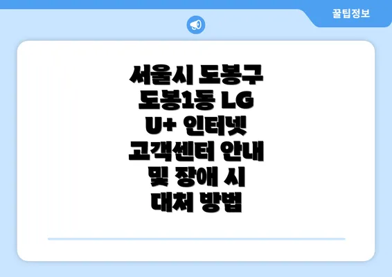 서울시 도봉구 도봉1동 LG U+ 인터넷 고객센터 안내 및 장애 시 대처 방법