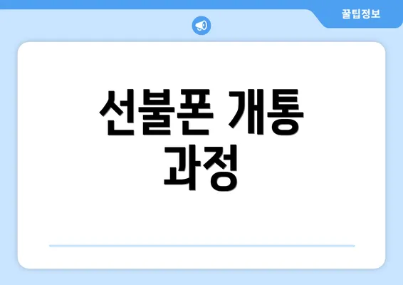 선불폰 개통 과정