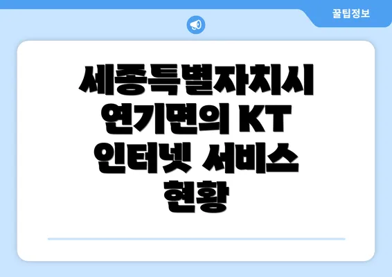 세종특별자치시 연기면의 KT 인터넷 서비스 현황