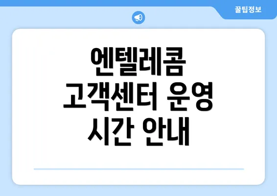 엔텔레콤 고객센터 운영 시간 안내