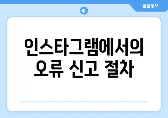 인스타그램에서의 오류 신고 절차