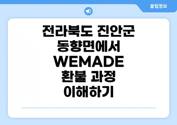 전라북도 진안군 동향면에서 WEMADE 환불 과정 이해하기