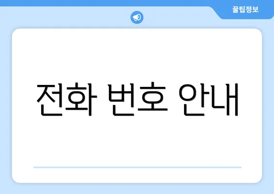 전화 번호 안내