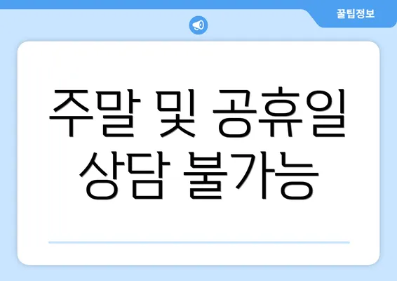 주말 및 공휴일 상담 불가능