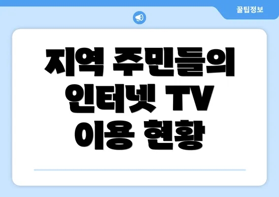 지역 주민들의 인터넷 TV 이용 현황