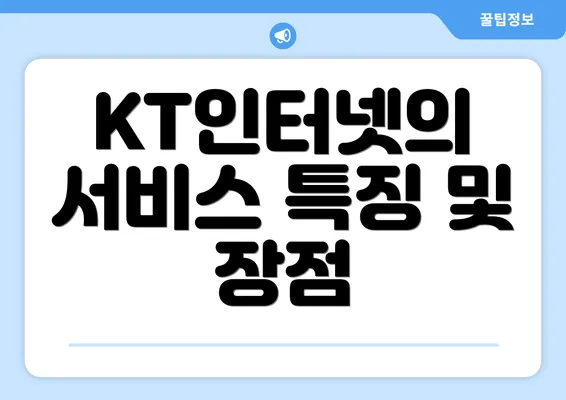 KT인터넷의 서비스 특징 및 장점