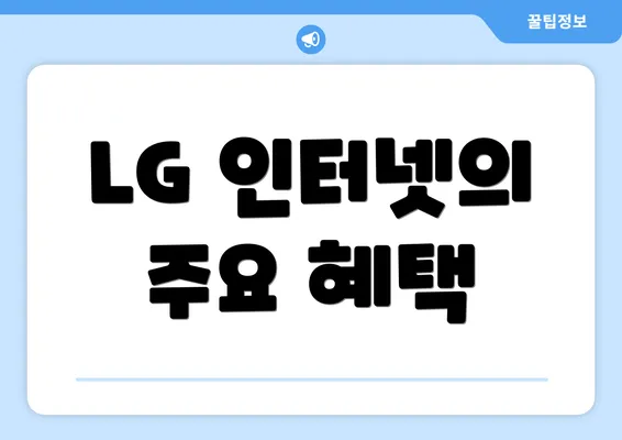 LG 인터넷의 주요 혜택