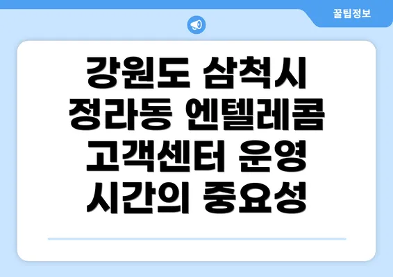 강원도 삼척시 정라동 엔텔레콤 고객센터 운영 시간의 중요성