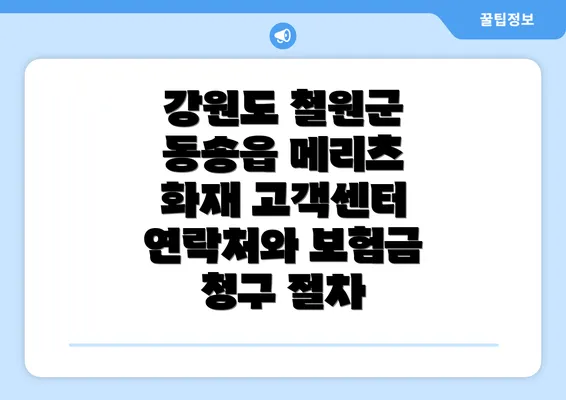 강원도 철원군 동송읍 메리츠 화재 고객센터 연락처와 보험금 청구 절차