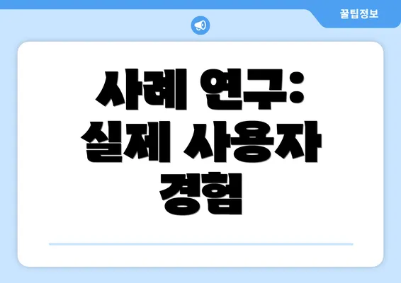 사례 연구: 실제 사용자 경험