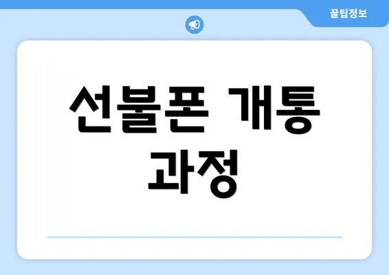 선불폰 개통 과정