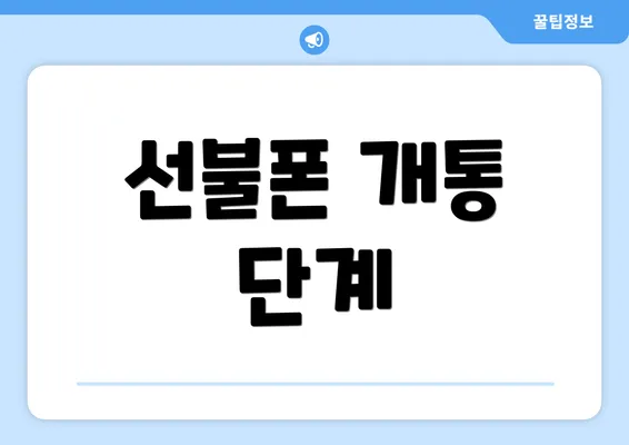 선불폰 개통 단계