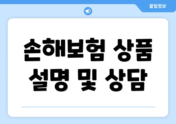 손해보험 상품 설명 및 상담