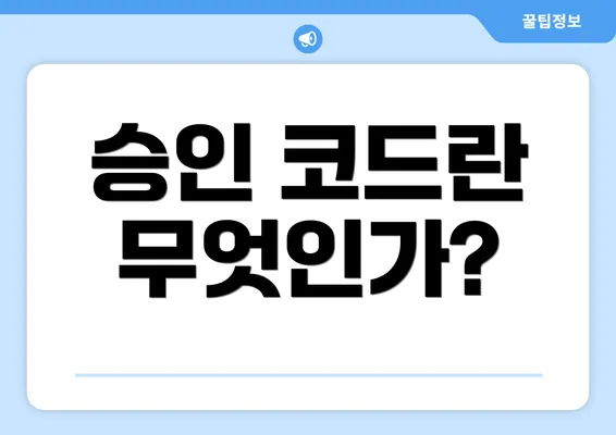 승인 코드란 무엇인가?