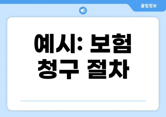 예시: 보험 청구 절차