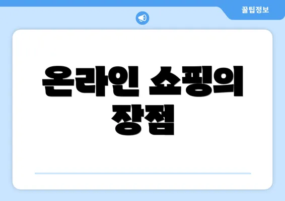 온라인 쇼핑의 장점