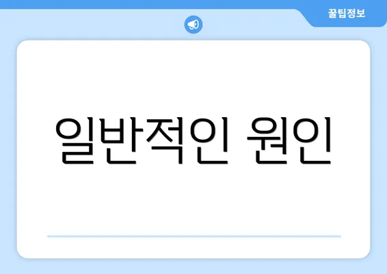 일반적인 원인