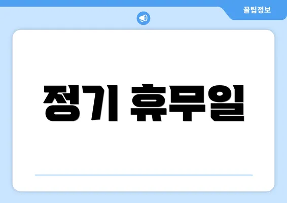 정기 휴무일