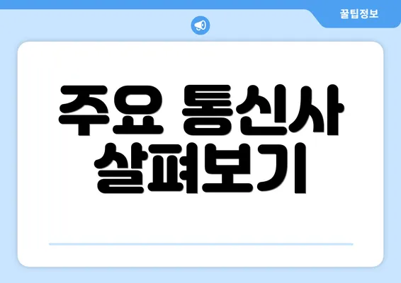 주요 통신사 살펴보기
