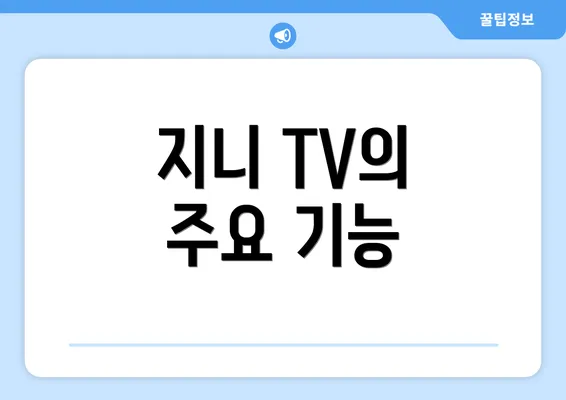 지니 TV의 주요 기능