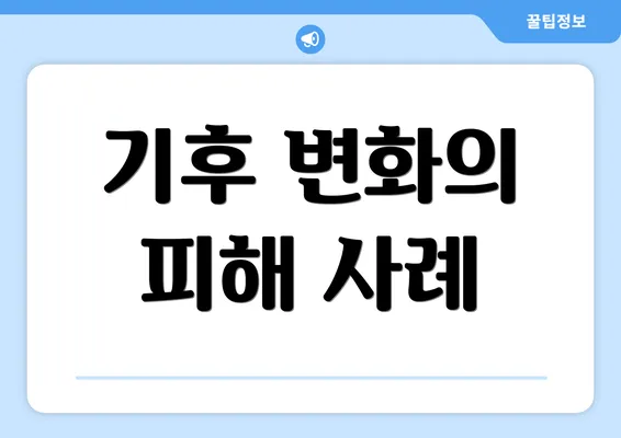 기후 변화의 피해 사례