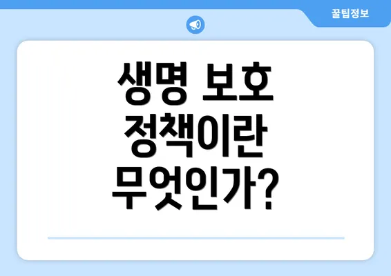 생명 보호 정책이란 무엇인가?
