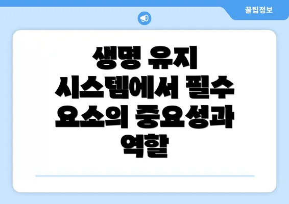 생명 유지 시스템에서 필수 요소의 중요성과 역할